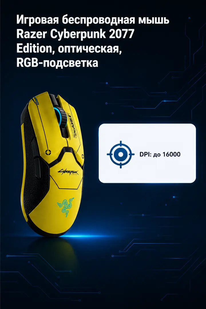 Spec-карточка игровой мыши Razer Cyberpunk 2077